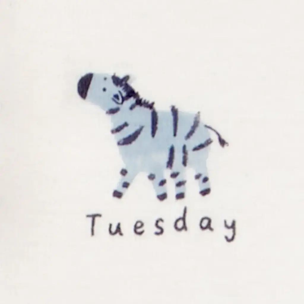 Detalle-Tuesday-Pack-siete-bodies-algodón-manga-corta-diseño-animales-12M-Cartars.webp