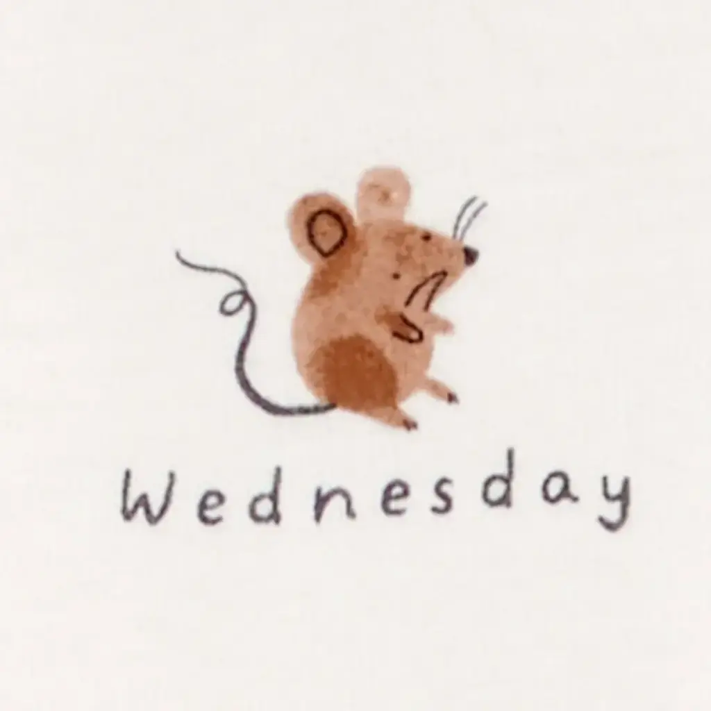 Detalle-Wednesday-Pack-siete-bodies-algodón-manga-corta-diseño-animales-12M-Cartars.webp