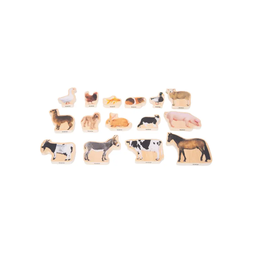 Tickit-Conjunto-15-animales-domésticos-madera-Mukkies-Canarias.webp