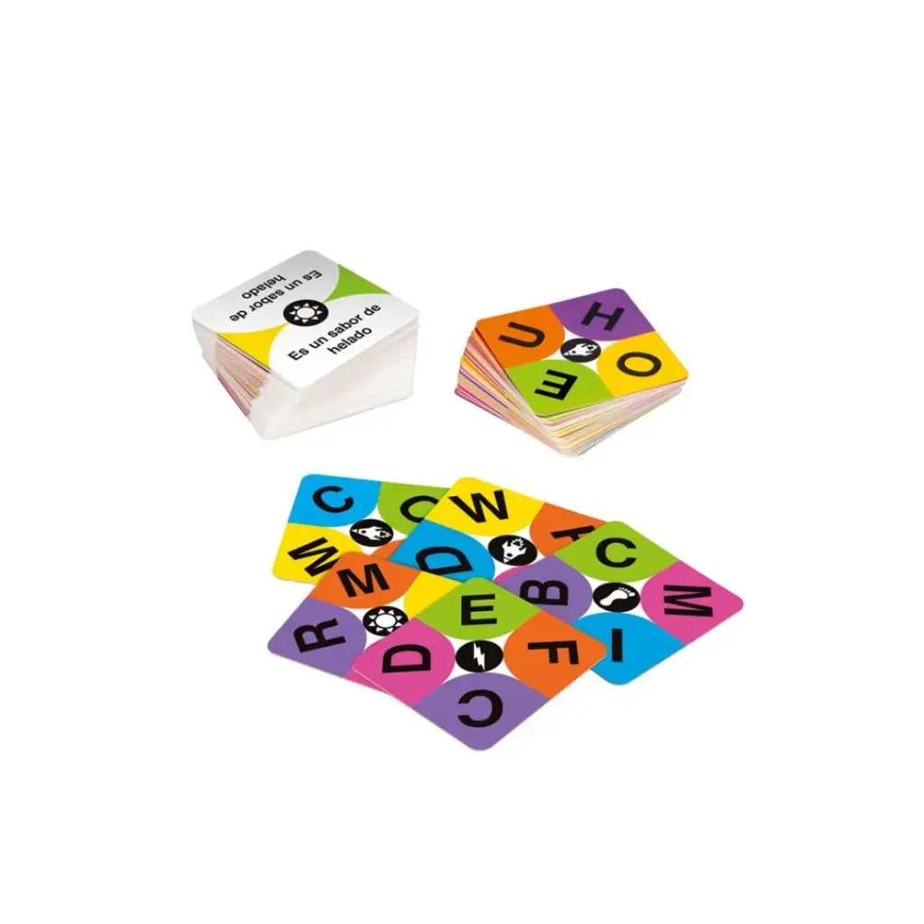 Componentes Juego rapidez y vocabulario de cartas Eszi-de 2 a 8 jugadores-más 8 años.webp