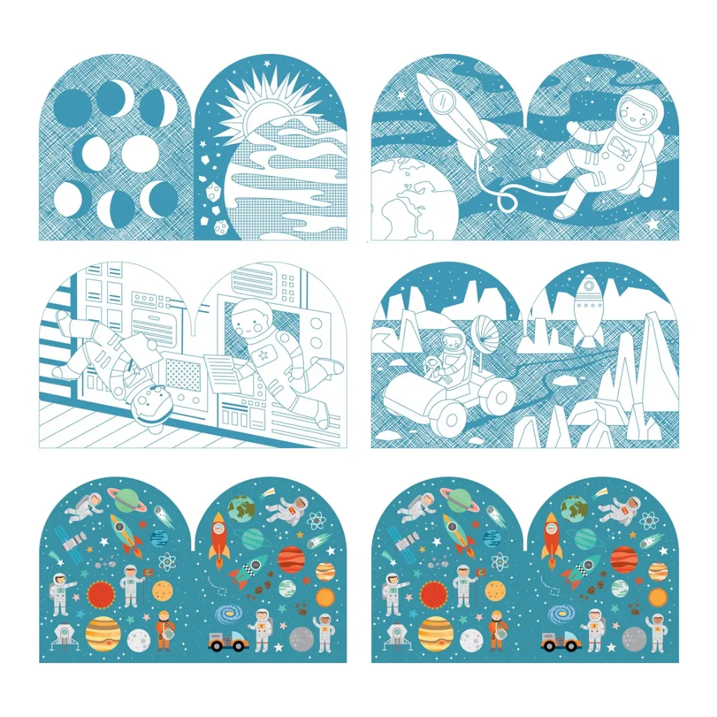 Componentes-Libro-colorear-con-adhesivos-Espacio-Exterior-Petit-Collage-Papeleria-Lanzarote.webp