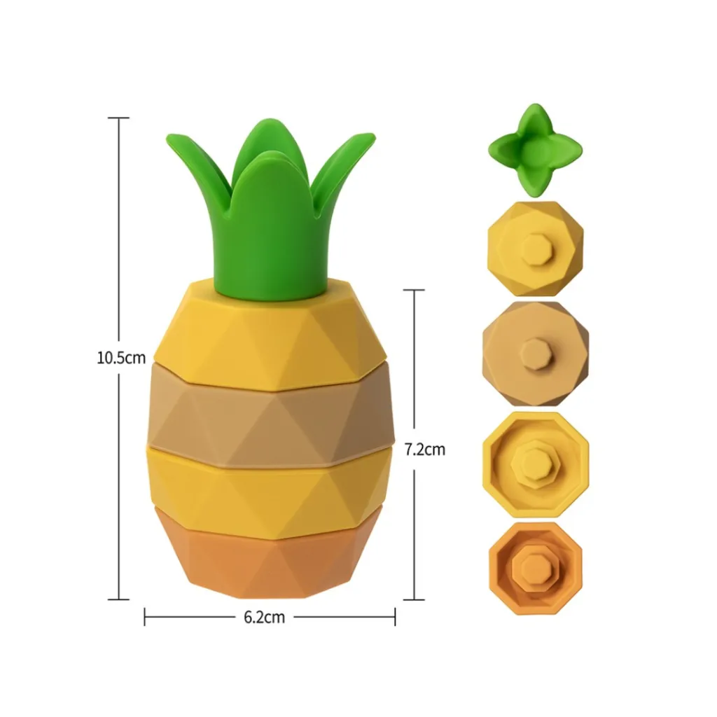 Detalle Juego apilable Piña en silicona alimentaria-Weibo-Jugueteria Mukkies.webp