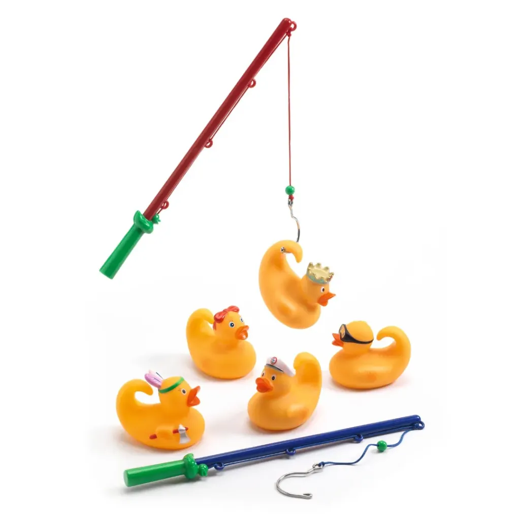 Juego de Pesca-Patos de Goma Amarillos-Djeco-Jugueteria Educativa Mukkies.webp