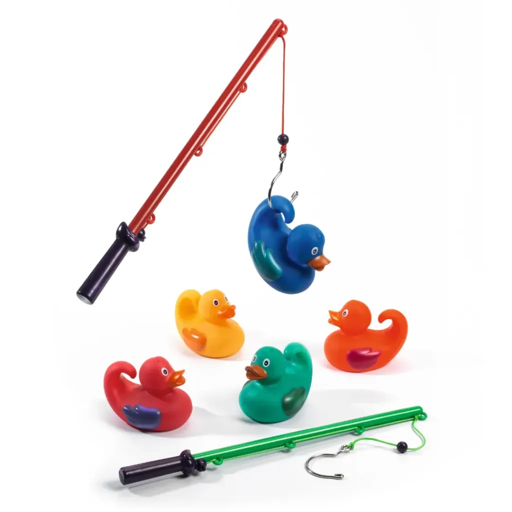 Juego de Pesca-Patos de Goma Arcoiris-Djeco-Juguetería Mukkies-Lanzarote.webp