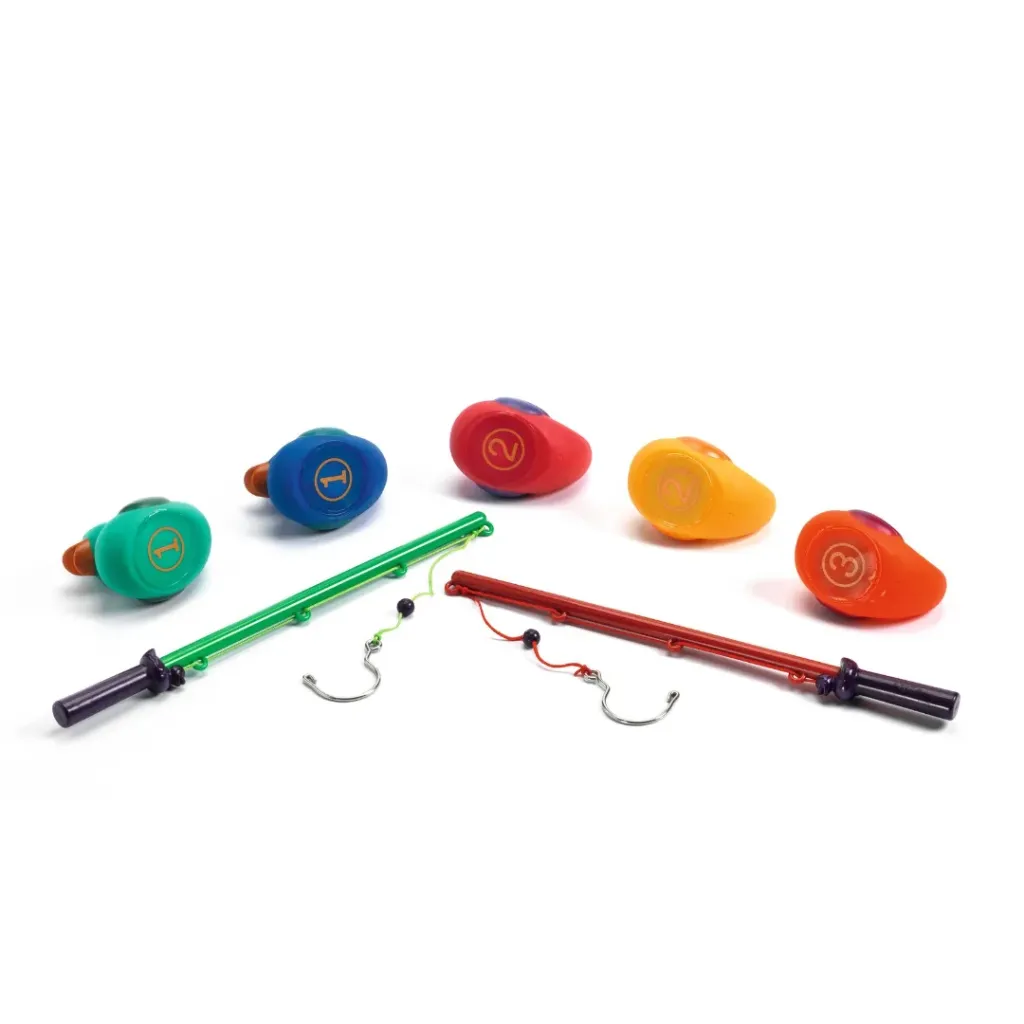 Detalle-Juego de Pesca-Patos de Goma Arcoiris-Djeco-Juguetería Mukkies-Lanzarote.webp