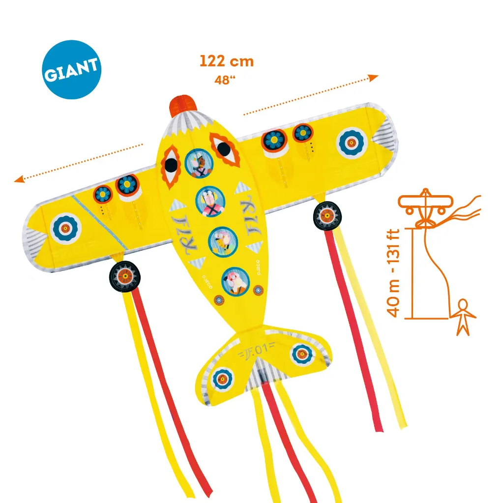 Medidas Cometa Maxi Plane a partir de 5 años-Djeco-Jugueteria Especializada Mukkies.webp