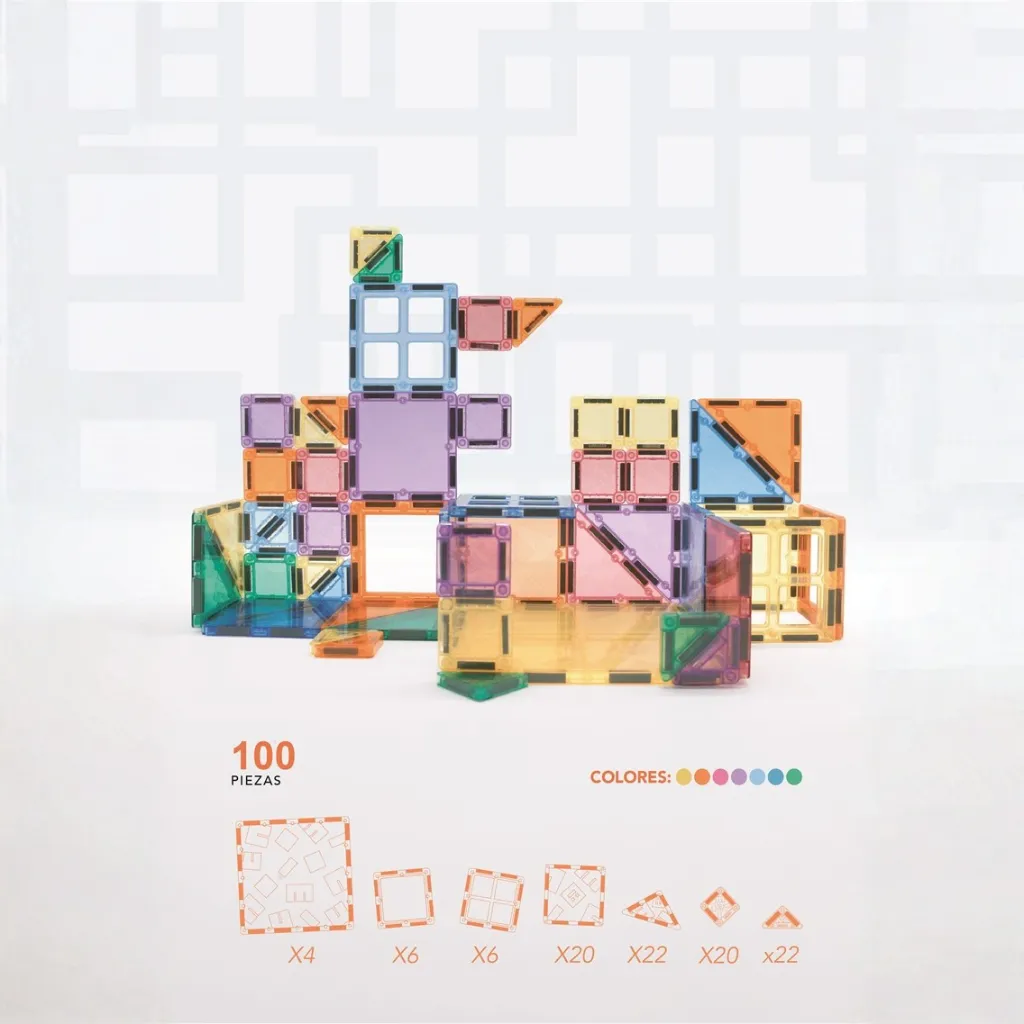 Nomic Clock 100 piezas-NUEVO-piezas geométricas imantadas.webp