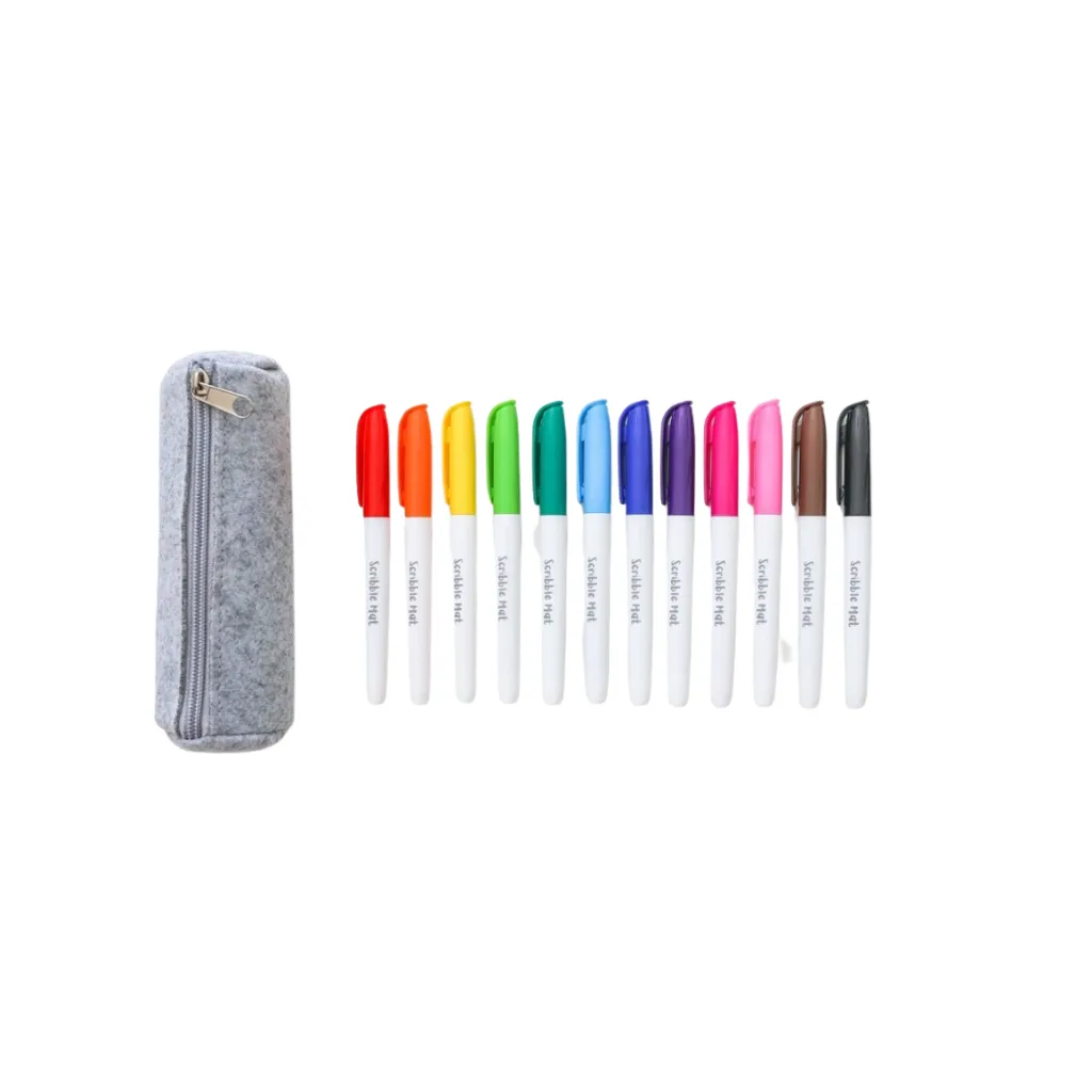 12 Rotuladores Borrables con Estuche-Scribble Mat-para pintar una y otra vez.webp