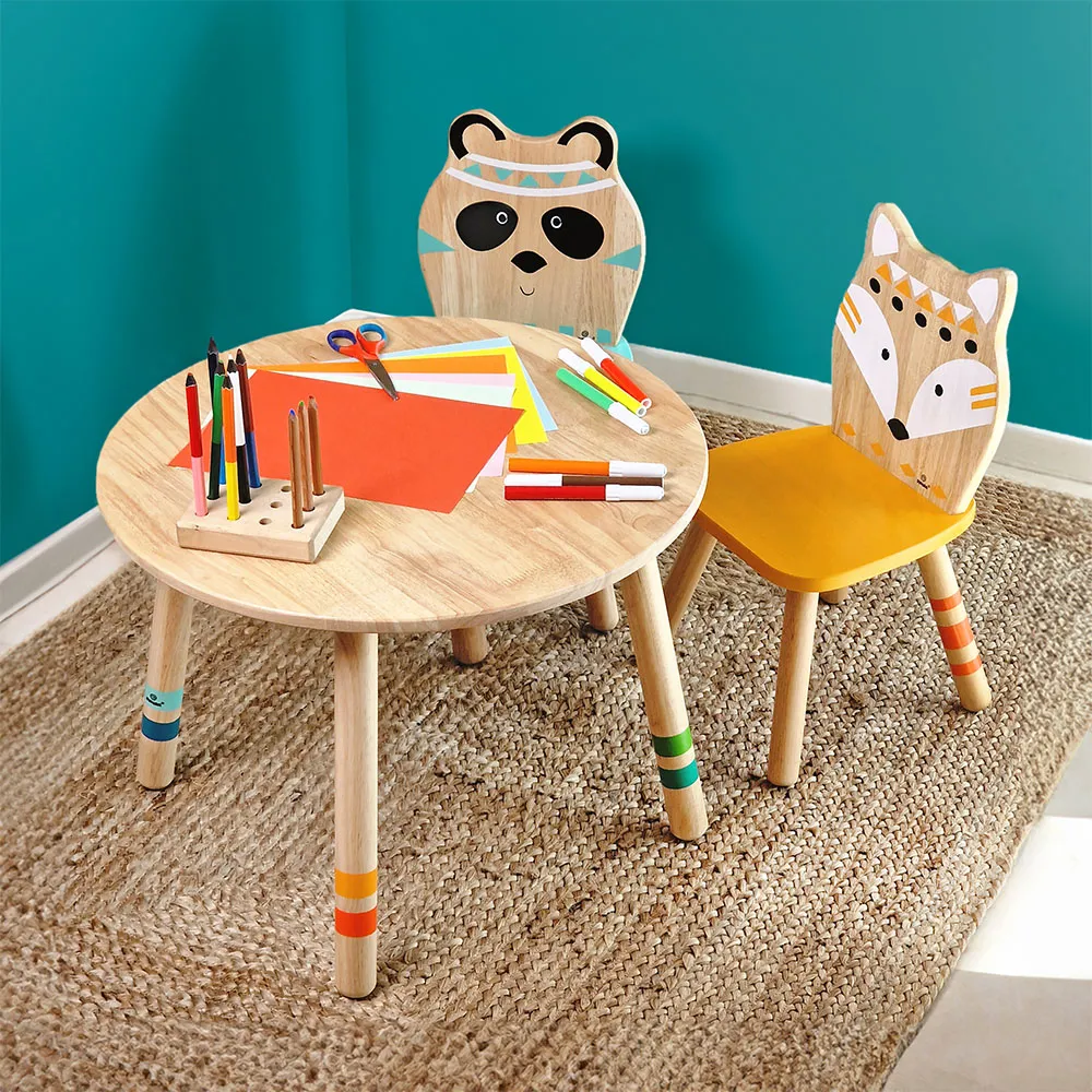 Mesa Infantil de madera Indianimals-Svoora-mobiliario para habitación infantil.webp