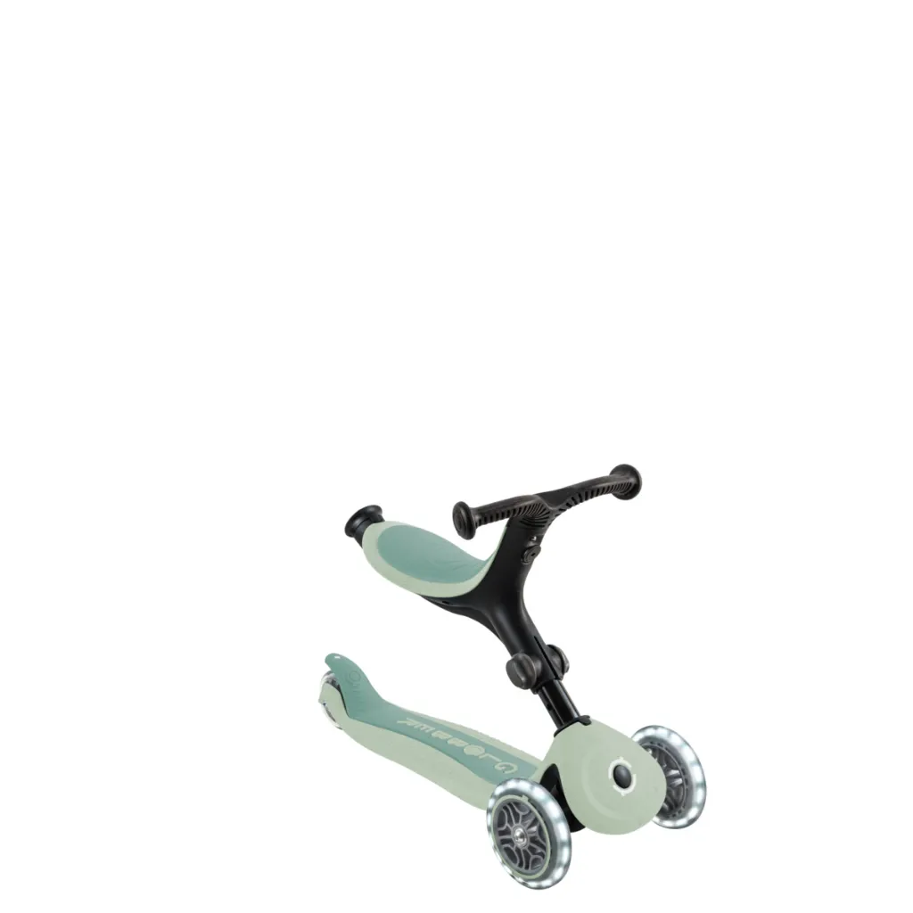 GO•UP Active Lights Eco Pistacho–Patinete evolutivo Globber 3 en 1 para niños 15 meses a 9 años–Juguetería Mukkies Lanzarote.webp