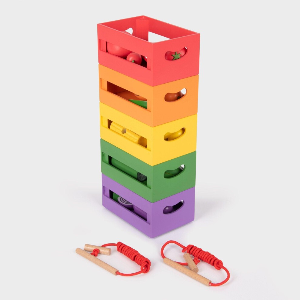 Tickit Conjunto 5 cajas madera frutas y verduras 
