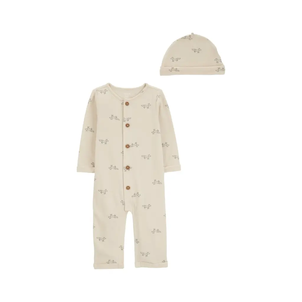 [1R559210-0-12M] Mono y gorro de algodón diseño - 12M