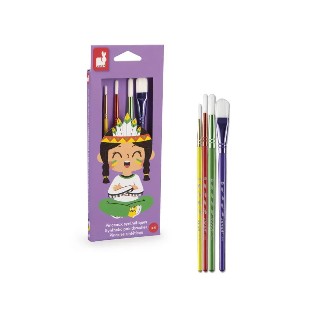 [J07410] Kit de 4 pinceles Sintéticos 