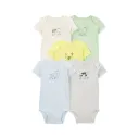 Pack de cinco bodis de manga corta con estampado de granja