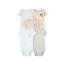 Pack cinco bodis manga corta y bolsillo de animales