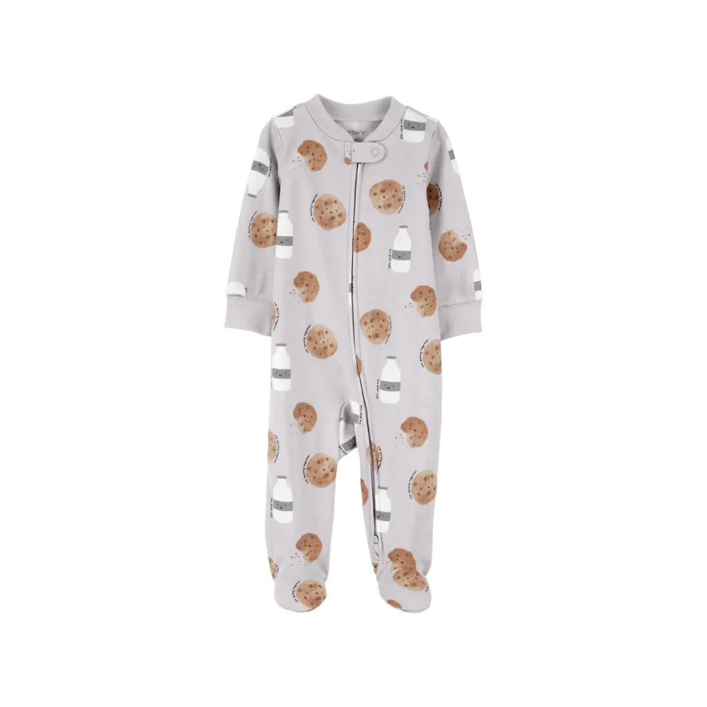 [1T005510-0-9M] Pijama entero algodón diseño galletitas (9m)