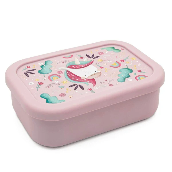 Caja almuerzo de silicona Unicornio