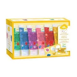 Pintura para dedos 6 colores purpurina