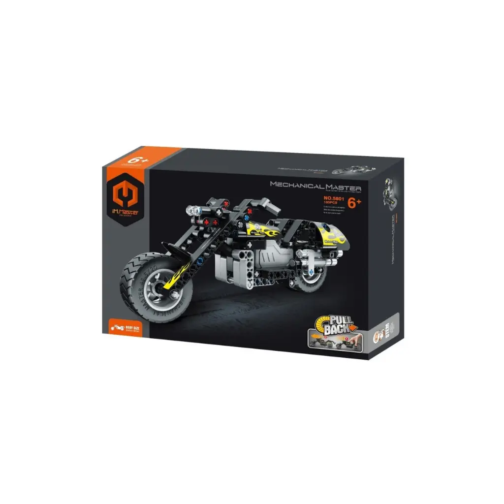 [605801] iM.Master Moto Negra Pull Back - 183 pzas